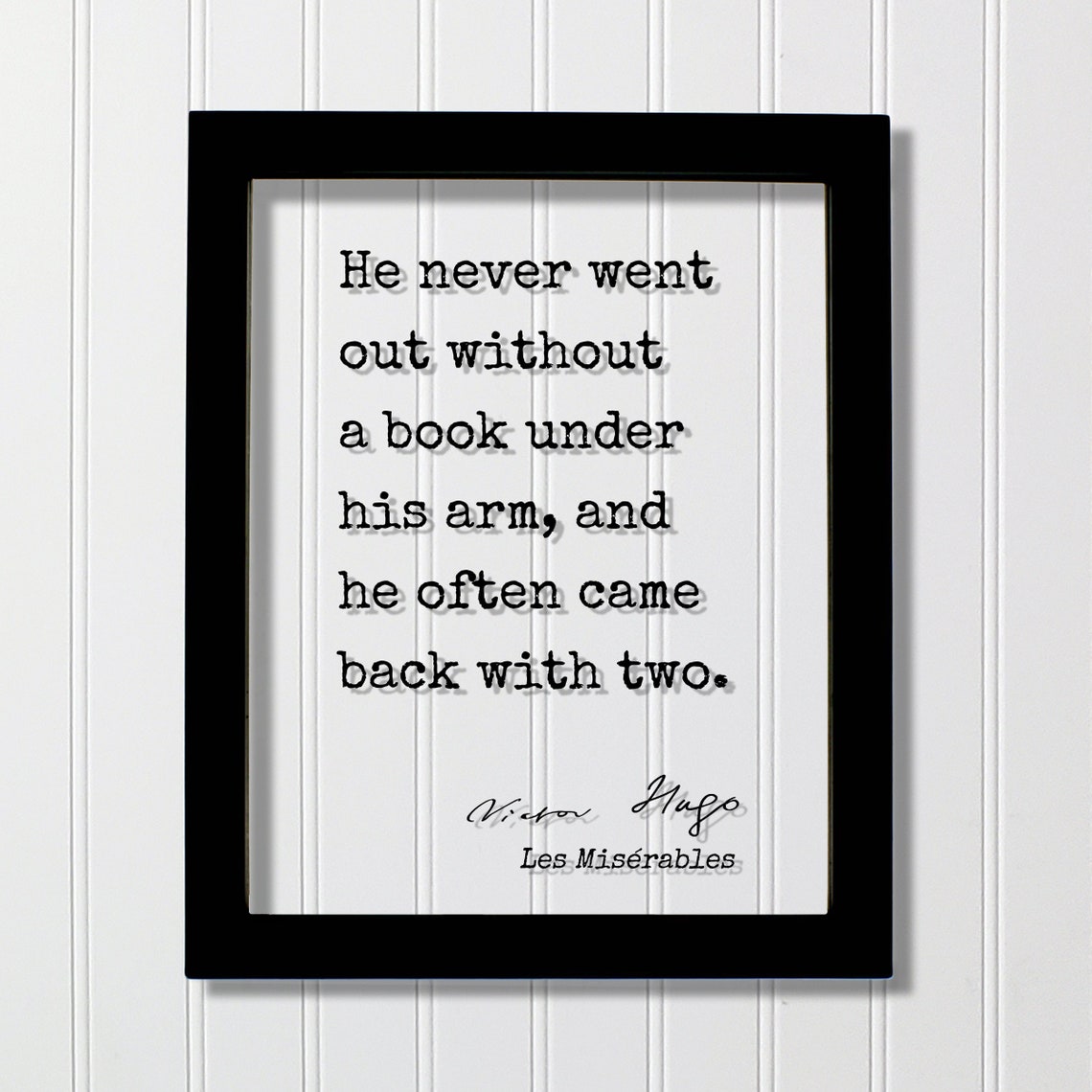 Victor Hugo Les Miserables Book Lover Reading Quote Poster Typography