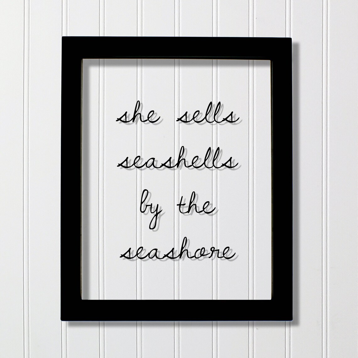 She Sells Seashells Beach Quote Kids Nursery Poster