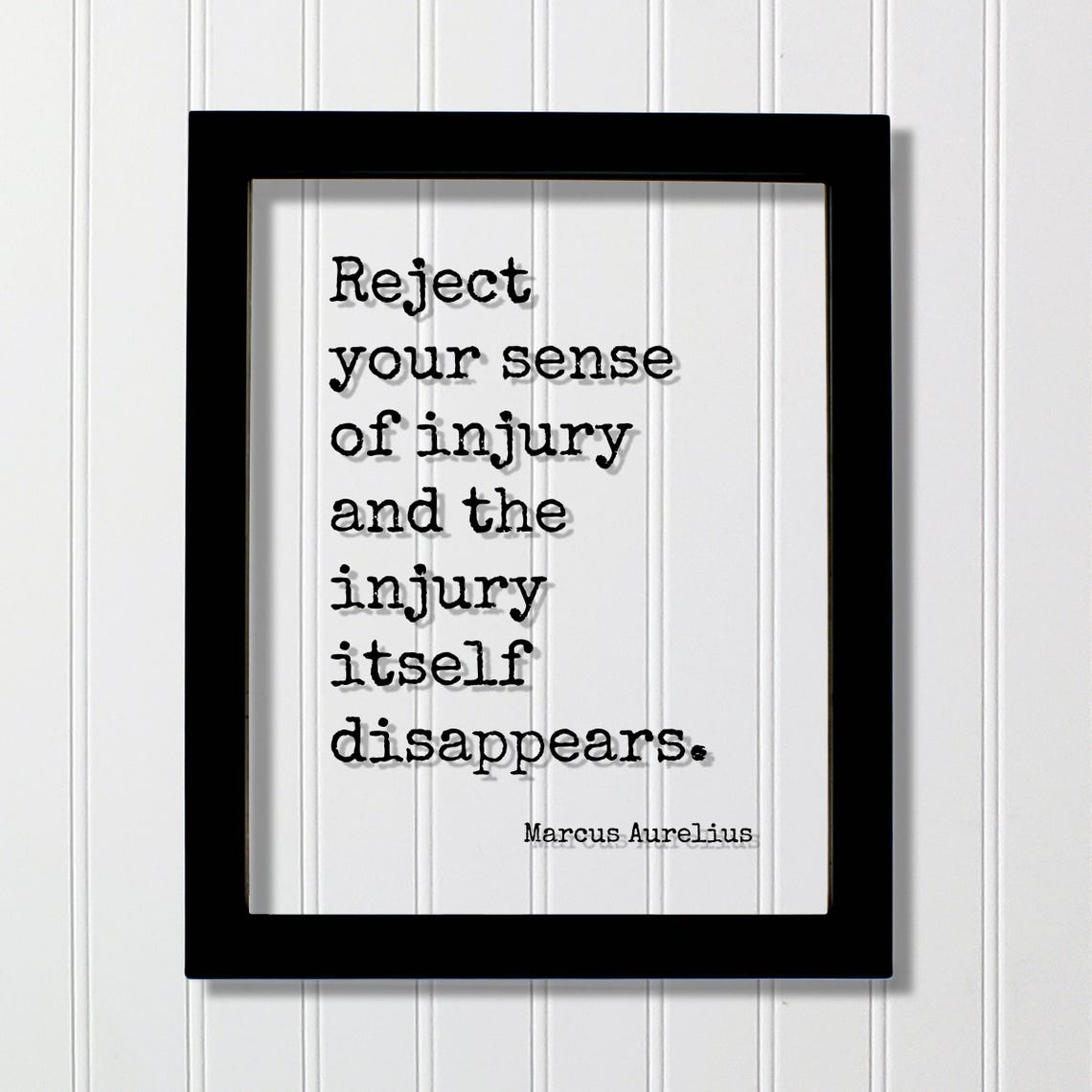 Marcus Aurelius Reject Sense Of Injury Typewriter Stoic Quote Poster