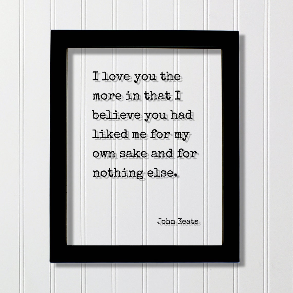 John Keats Love Quote Floating Glass Literary Romance Poster