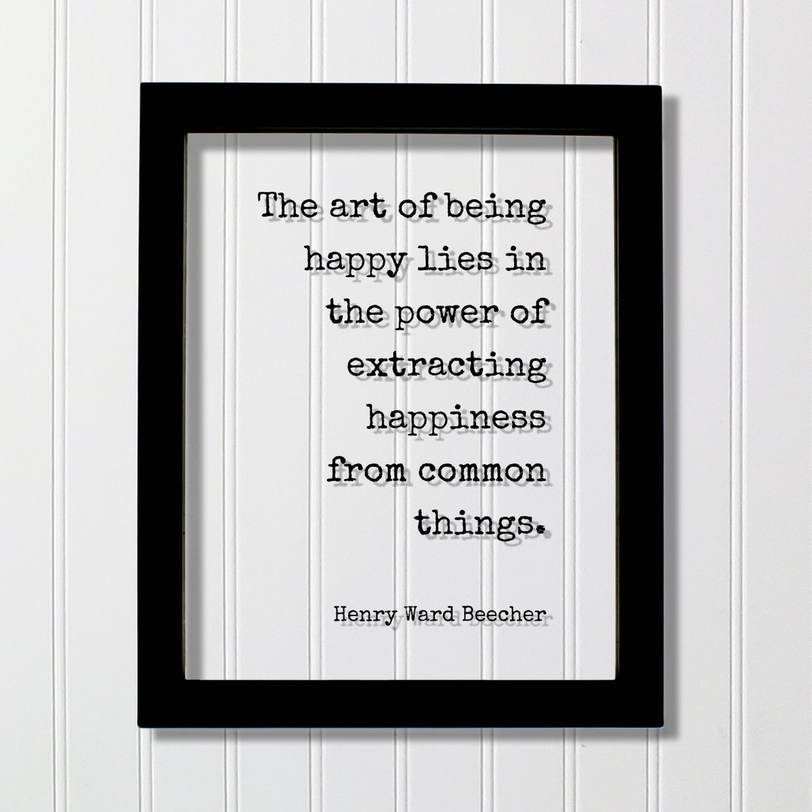 Henry Ward Beecher Happiness Quote Typography Inspirational Wall Art