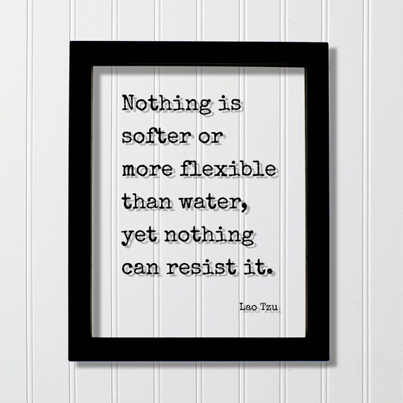 Lao Tzu Nothing Softer Than Water Floating Quote Wisdom Poster