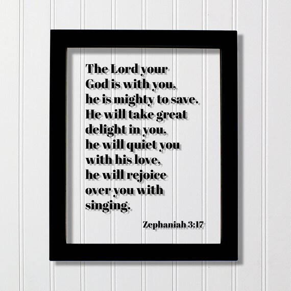 Zephaniah 317 Scripture Poster Mighty To Save Minimalist Typography