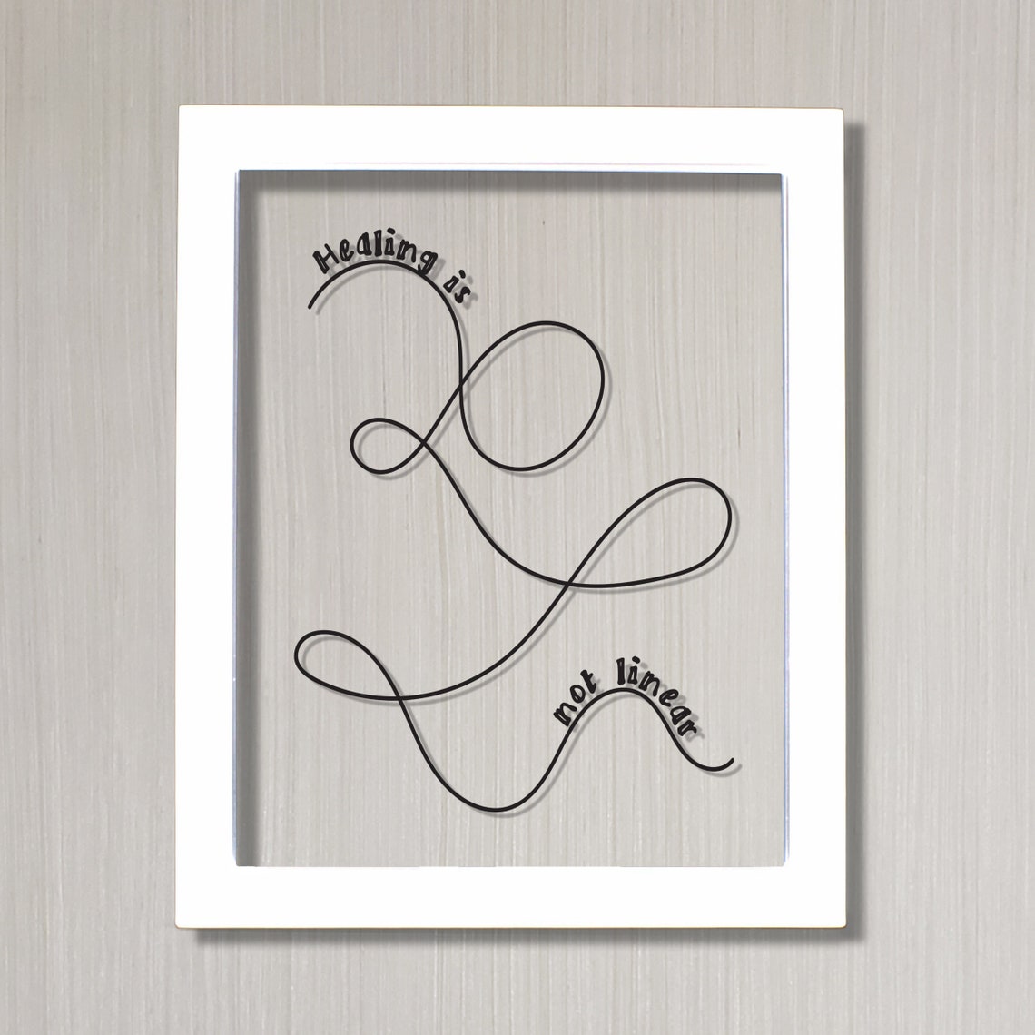Healing Is Not Linear Wire Script Mental Health Quote Poster