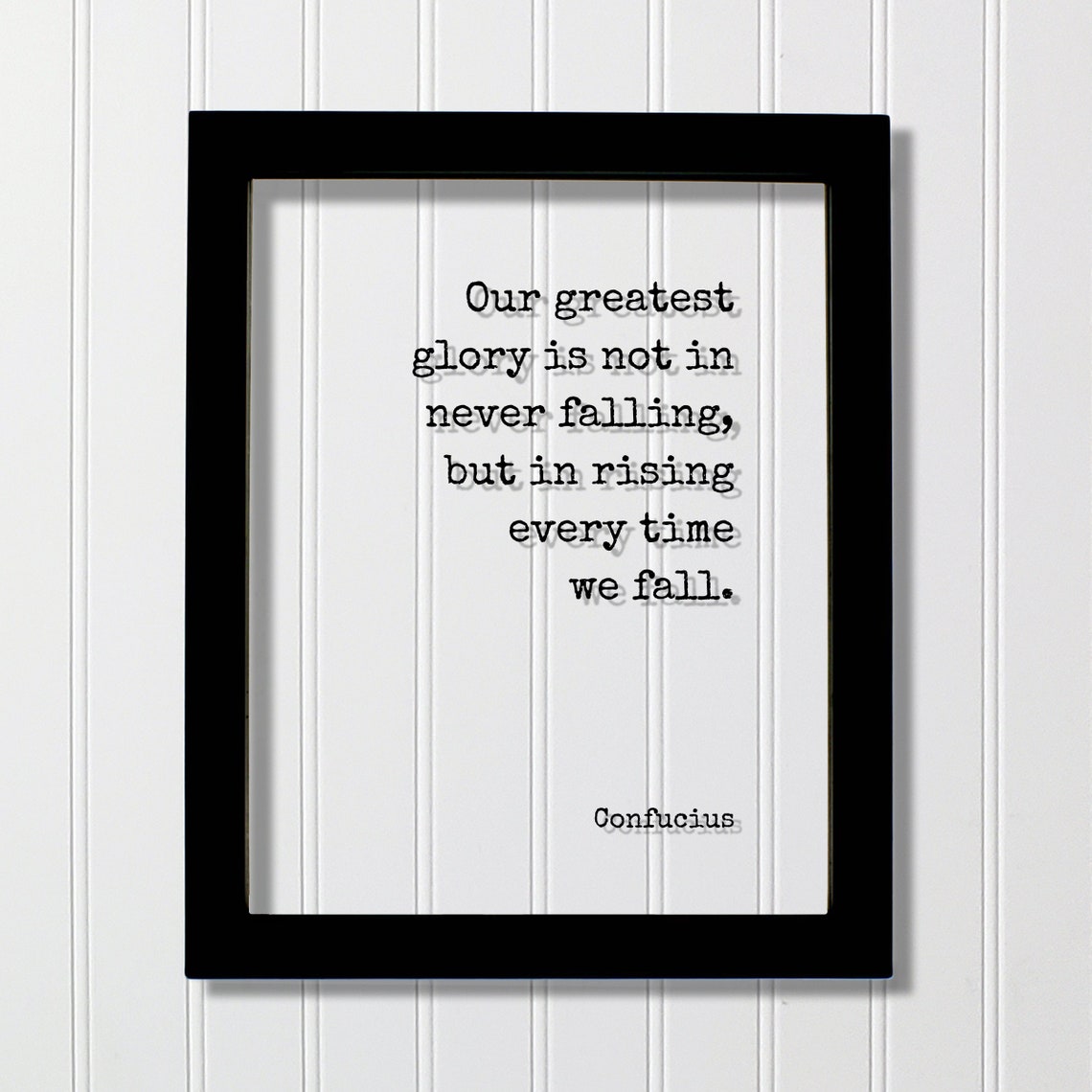 Confucius Rising Every Time We Fall Quote Typewriter Wall Poster