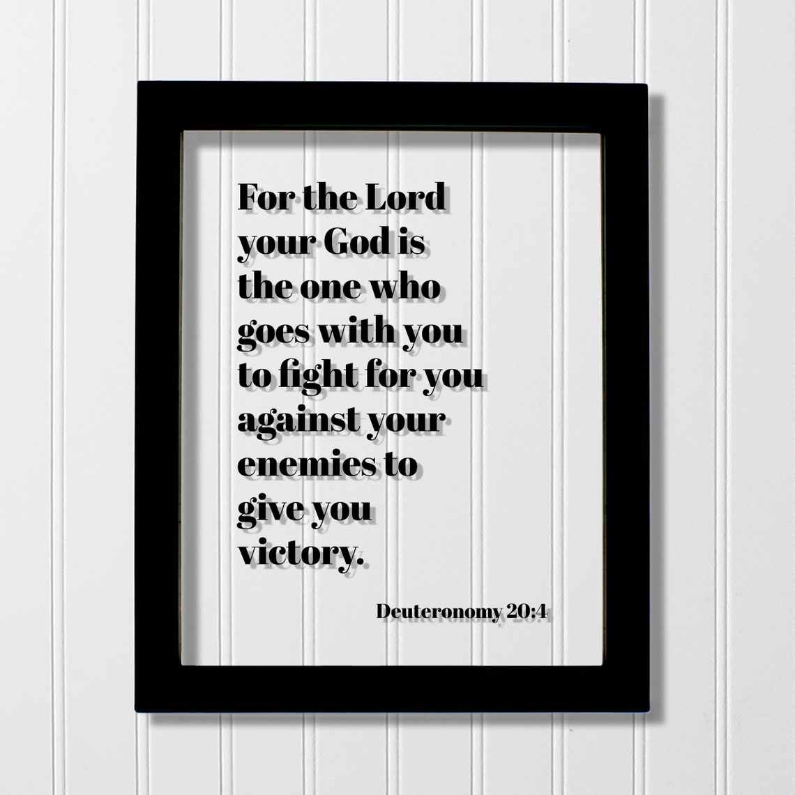 Deuteronomy 20:4 Scripture Typographic Poster Victory Bible Verse Art