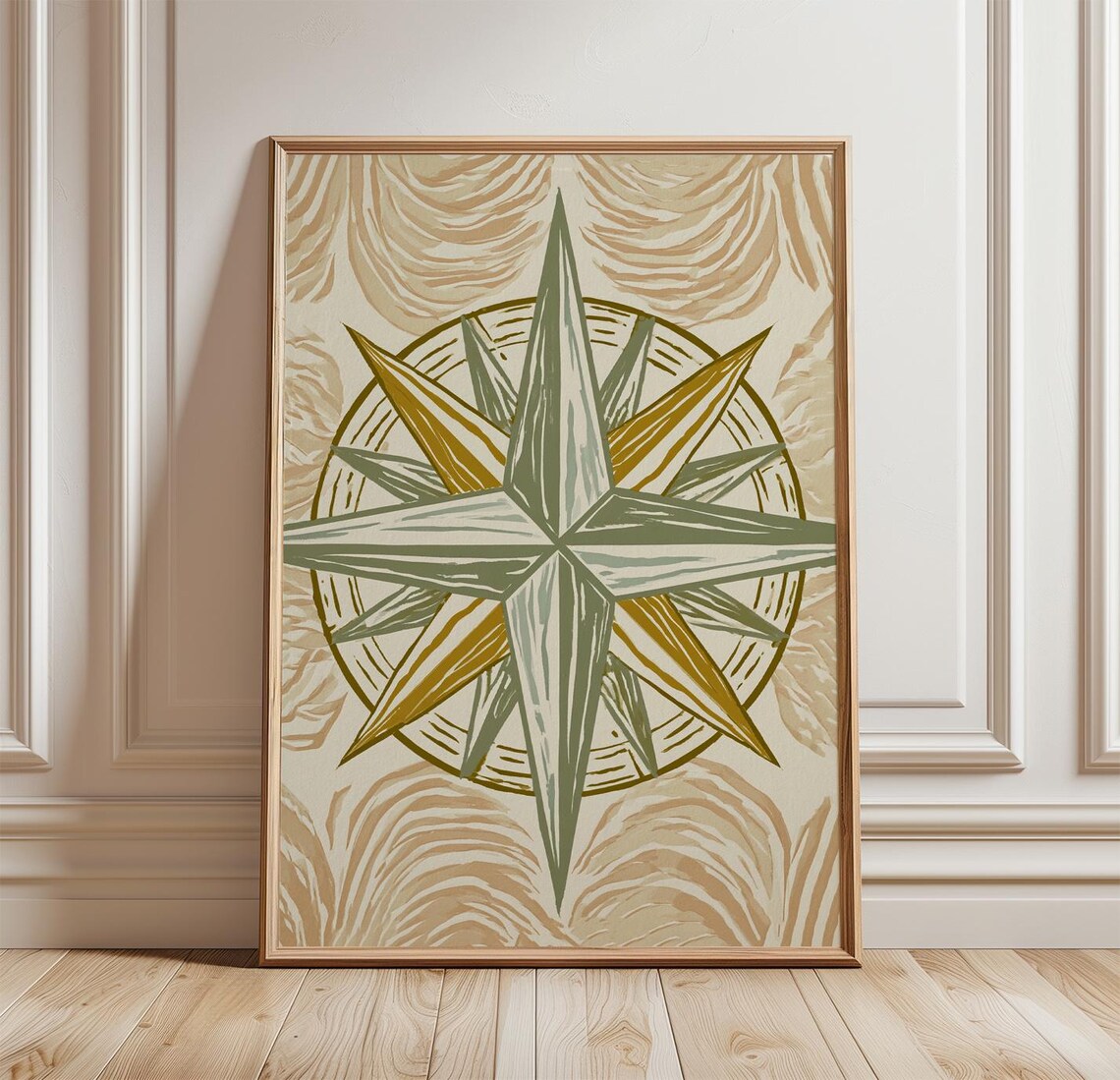 Compass Rose, Coastal Nautical Art Print
