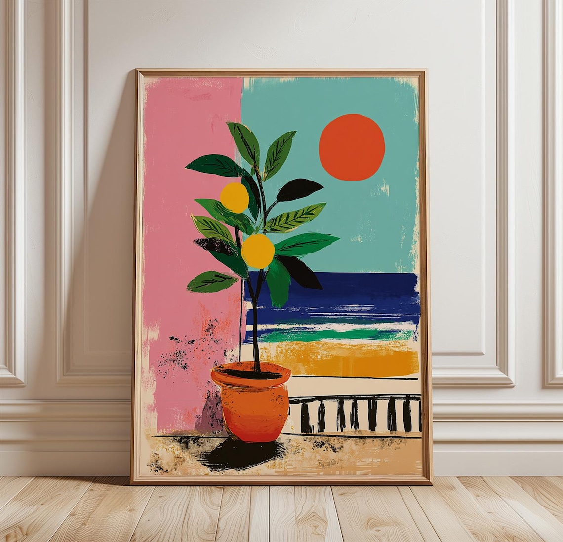 Lemon Tree Coastal Mediterranean Art Print