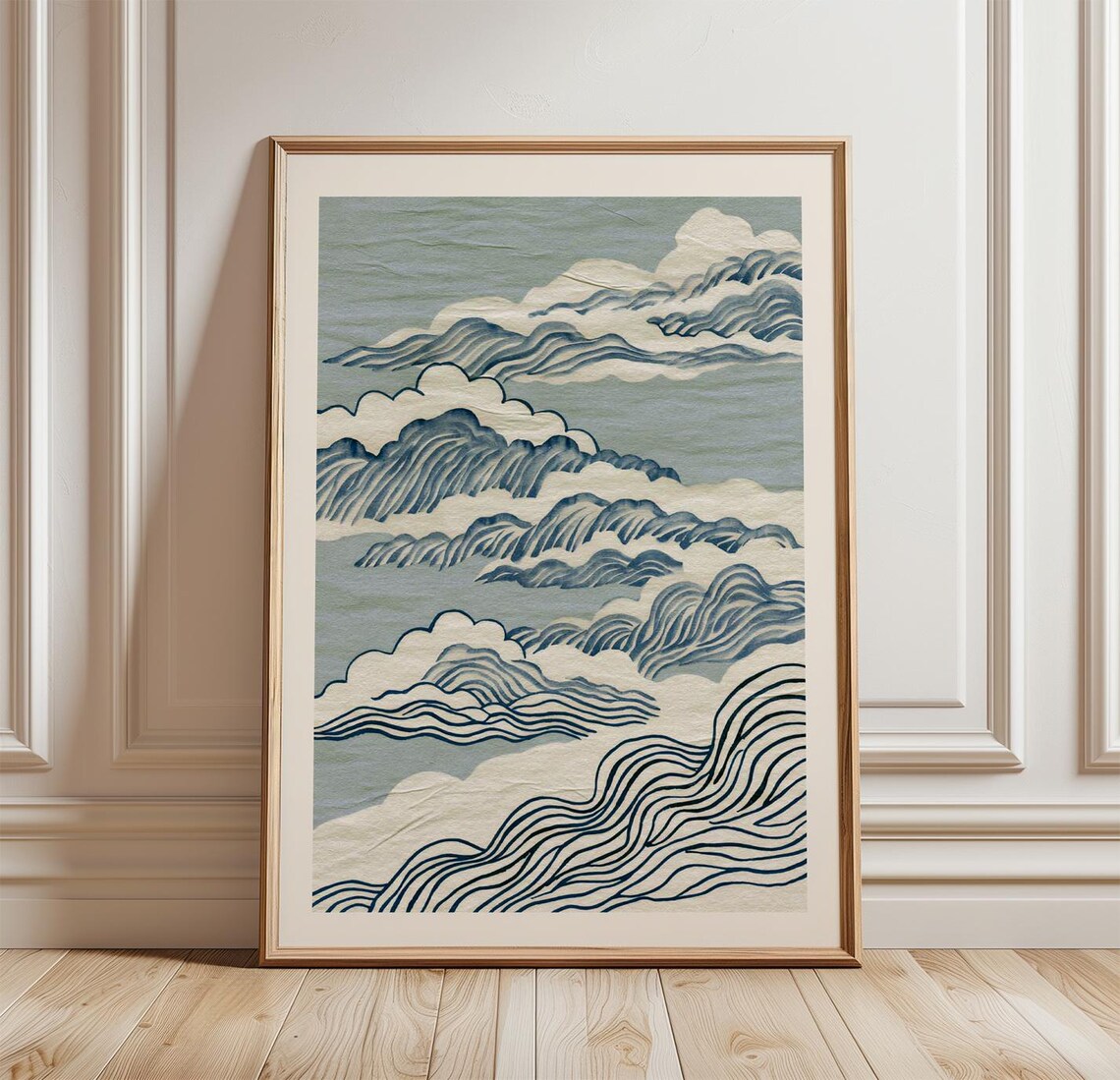 Blue Cloud Minimal Sky Art Print