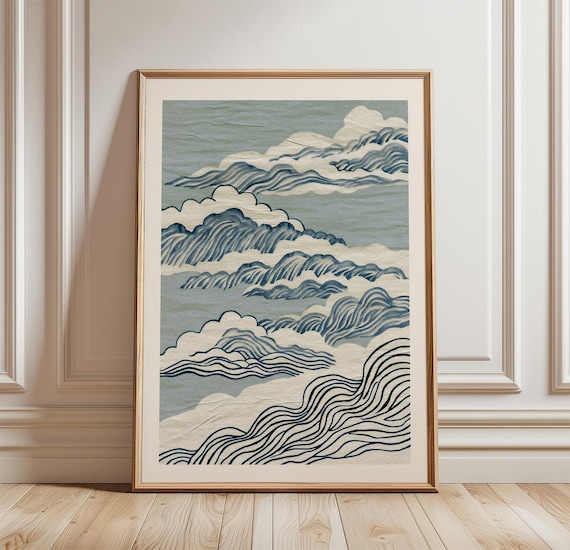 Blue Cloud Minimal Sky Art Print
