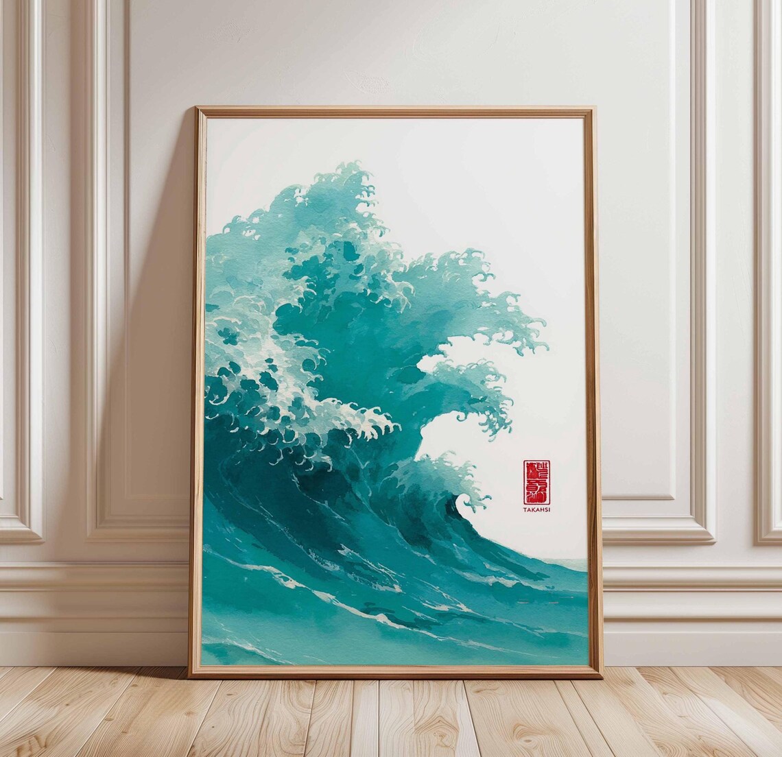 Japanese Wave Poster, Ukiyoe Style Sea Wall Art