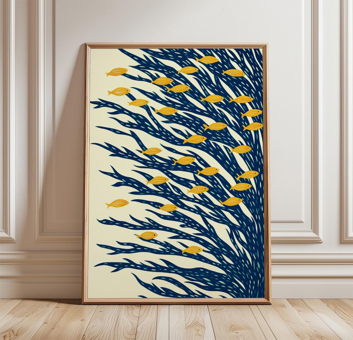 Seaweed Fish Poster, Coastal Ocean Nature Art