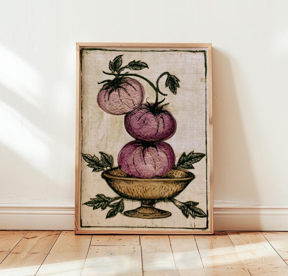 Purple Tomato Vintage Kitchen Art Print