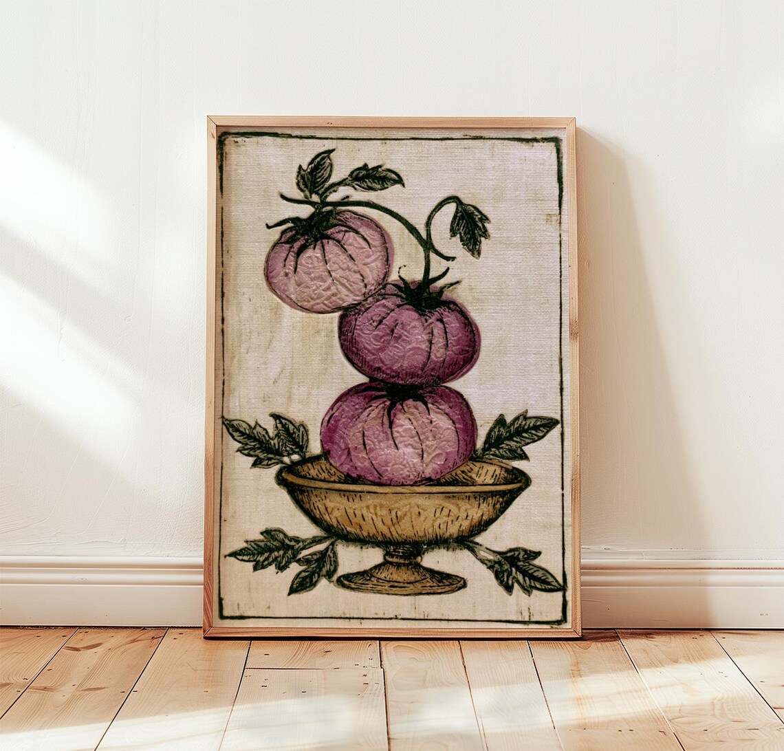 Purple Tomato Vintage Kitchen Art Print