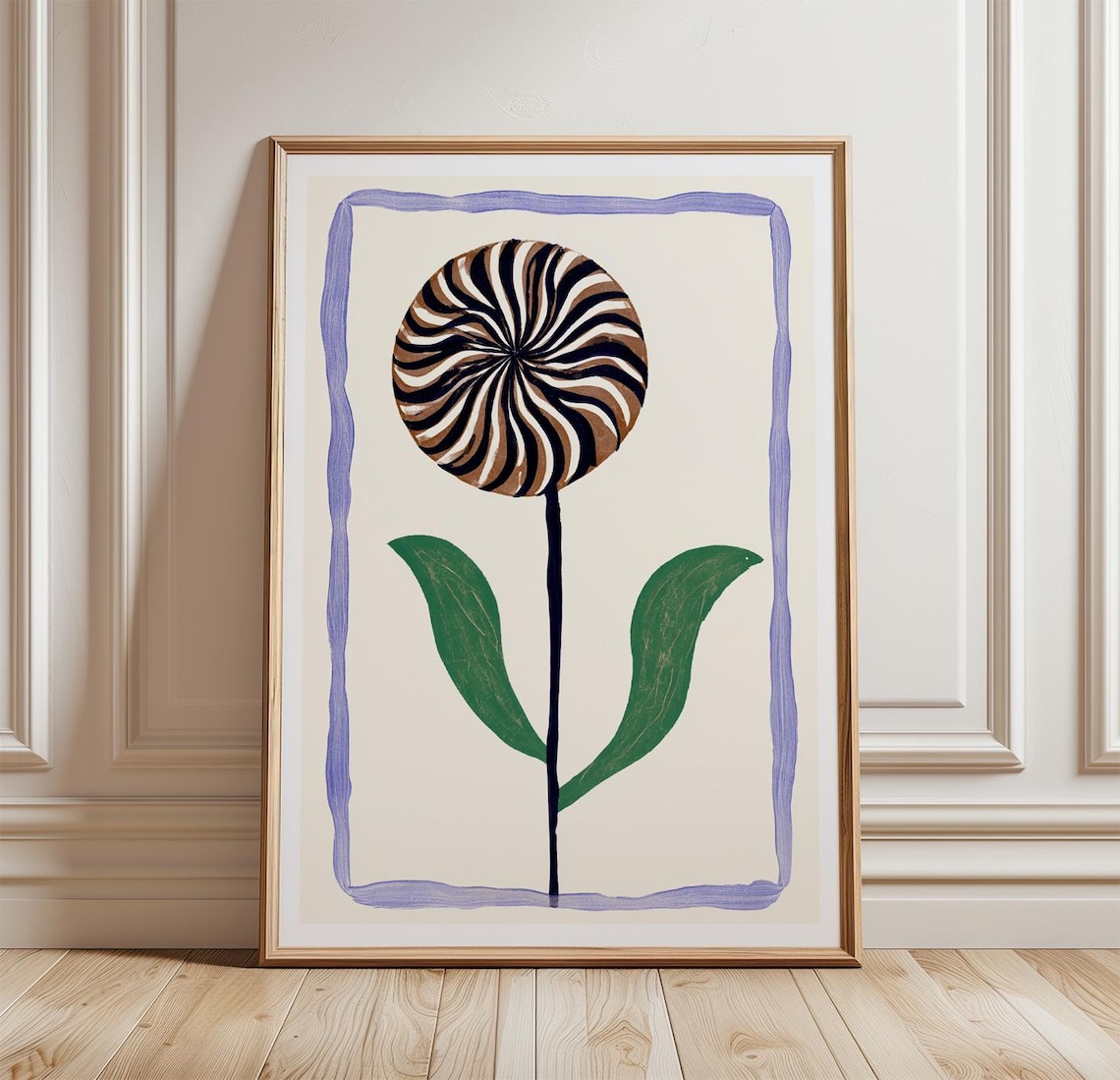 Burdock Flower Botanical Monoprint Poster