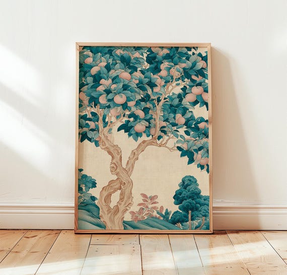 Orange Tree Poster Botanical Wall Art Vintage Nature Paper Print