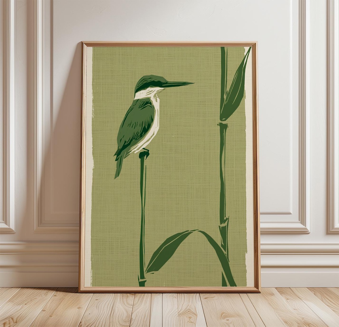 Kingfisher Bird Minimalist Nature Art Print