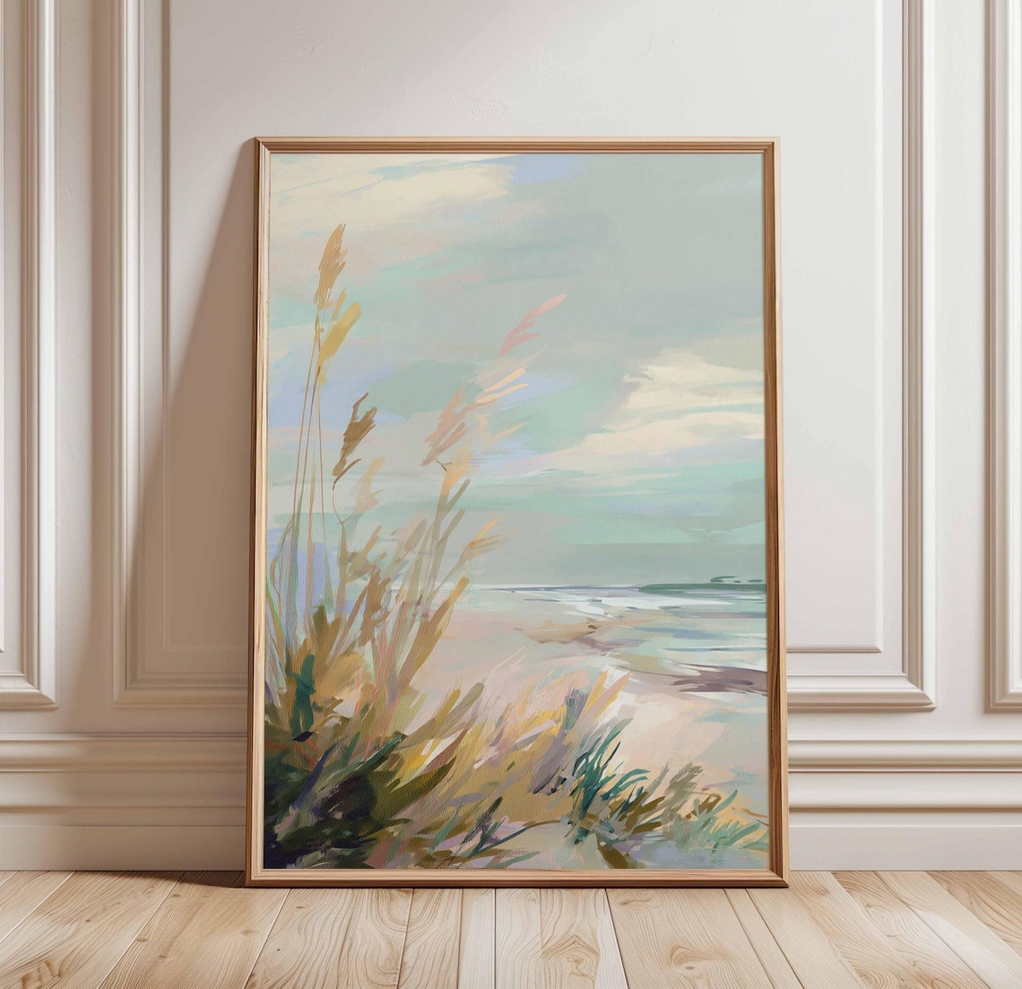 Beach Grass Coastal Landscape, Seaside Nature Print