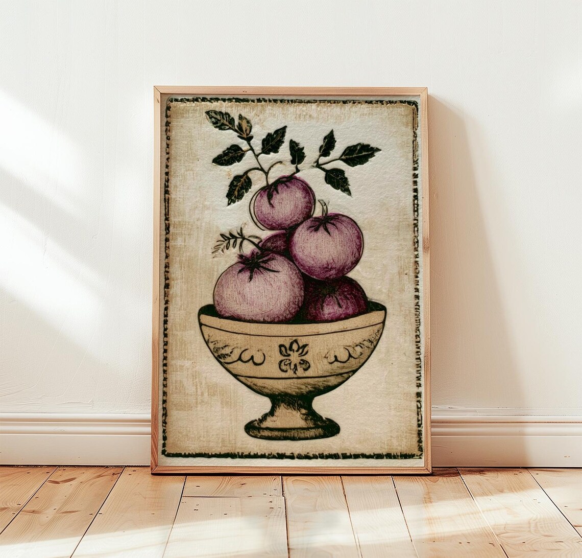Purple Tomato Vintage Kitchen Art Print
