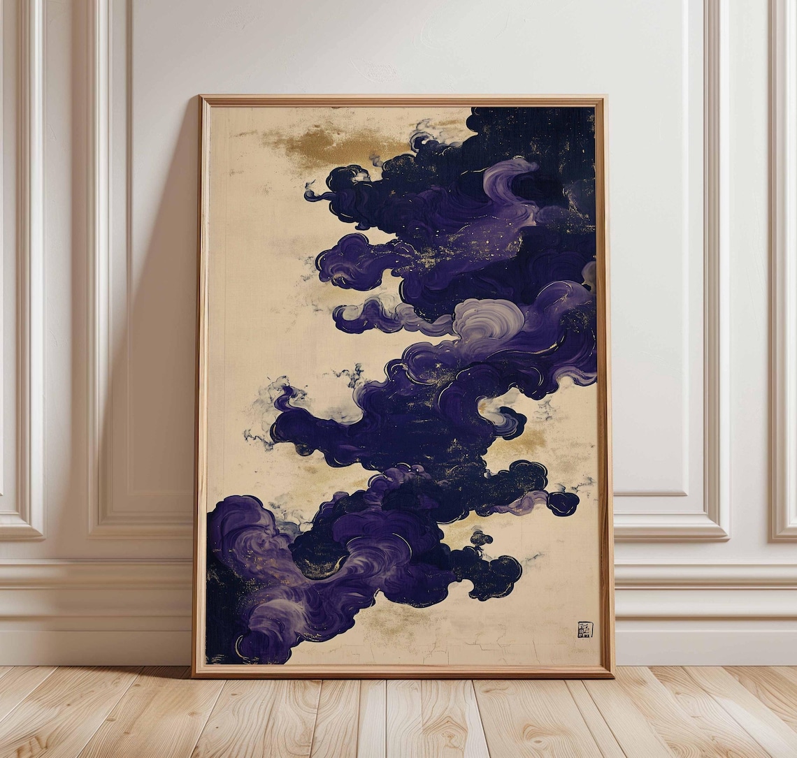 Purple Cloud Abstract Japanese Style Art Print