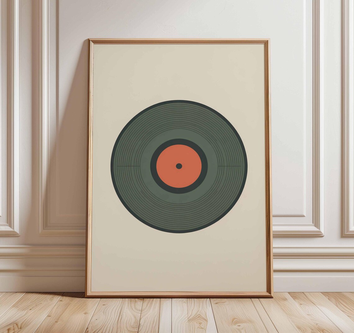 Vinyl Record Poster, Retro Music Art Print