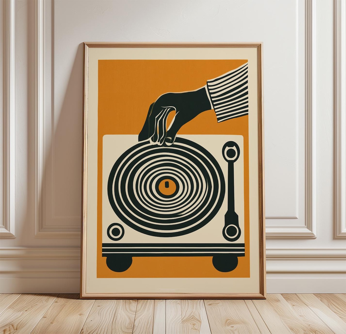 Vinyl Record Poster, Retro Mid-Century Music