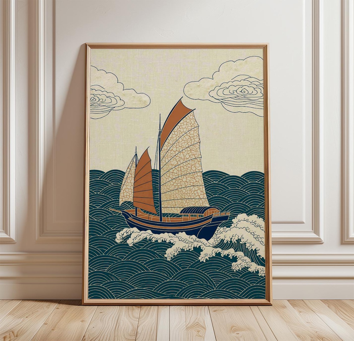 Sailing Boat Vintage Ocean Poster
