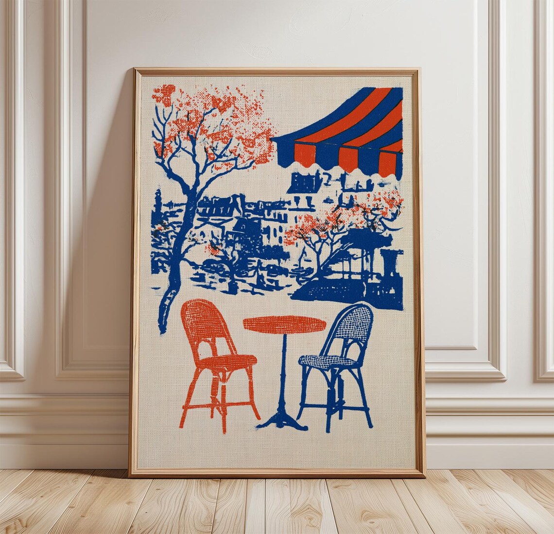 Cafe Terrace, Paris Bistro Vintage European Art Print