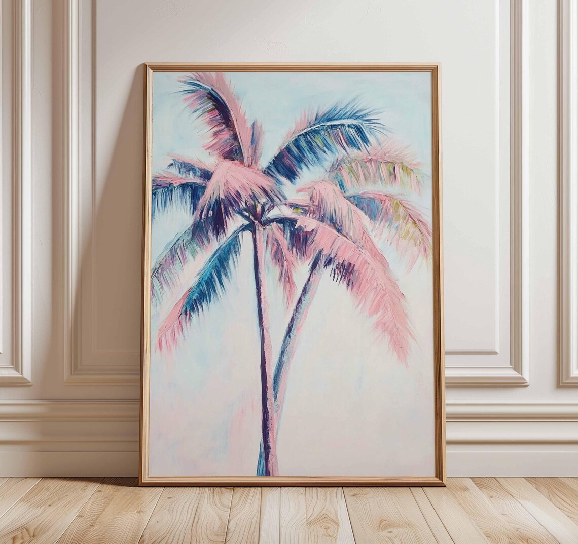 Palm Tree Poster, Tropical Boho Paradise Decor