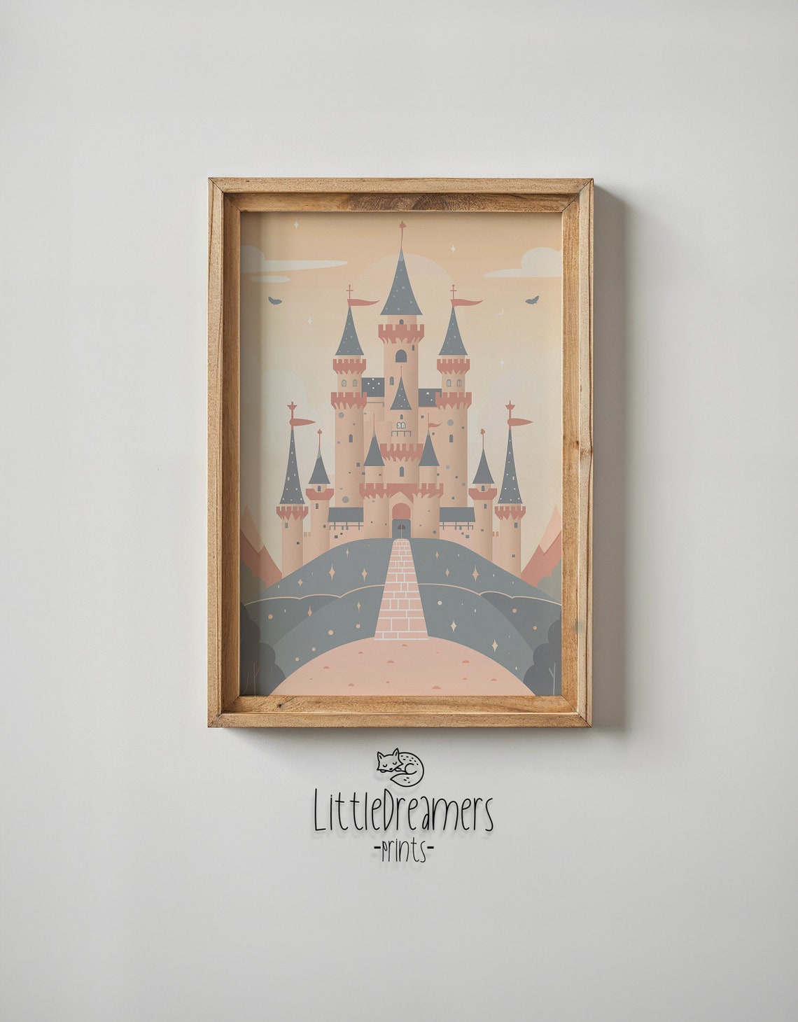 Fairytale Princess Castle Pastel Nursery Poster Dreamy Kids Room Art - Image 6