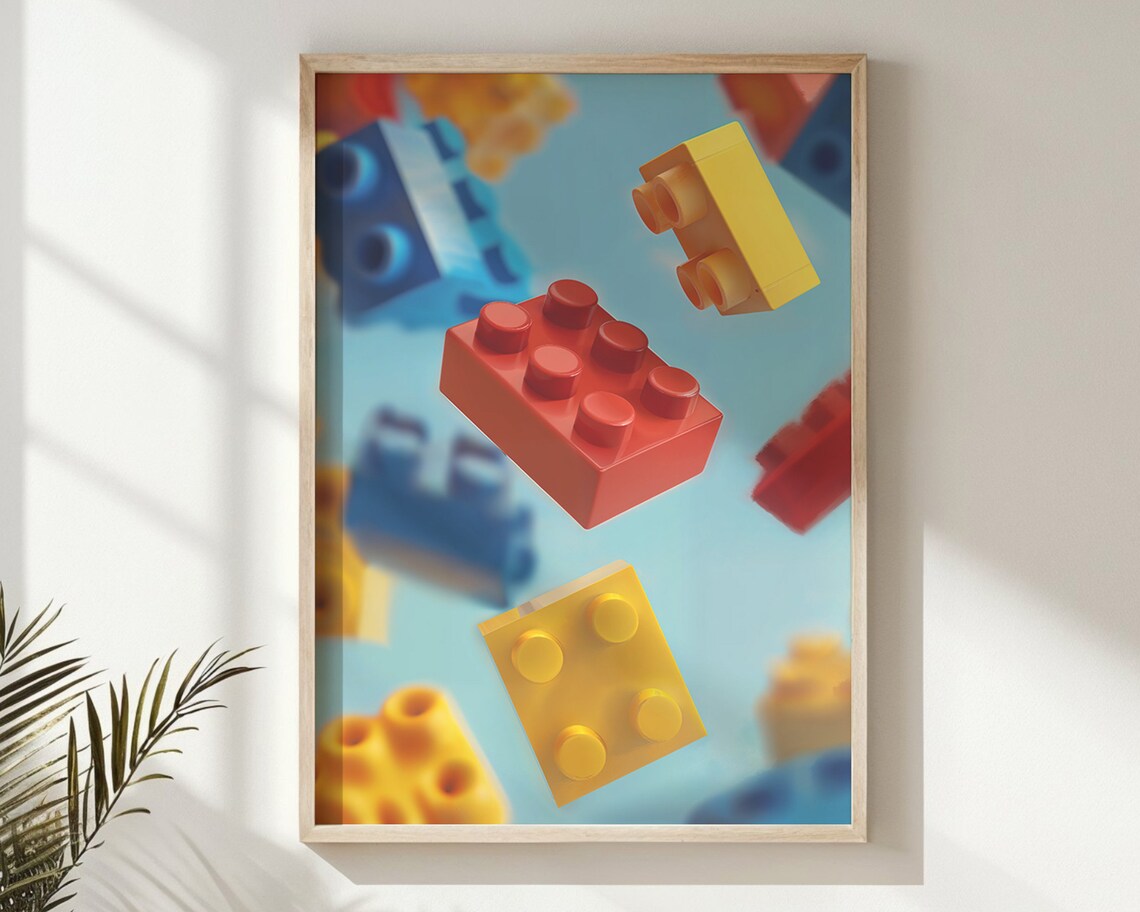 Playful Building Blocks Nursery Art Print, Kids Decor