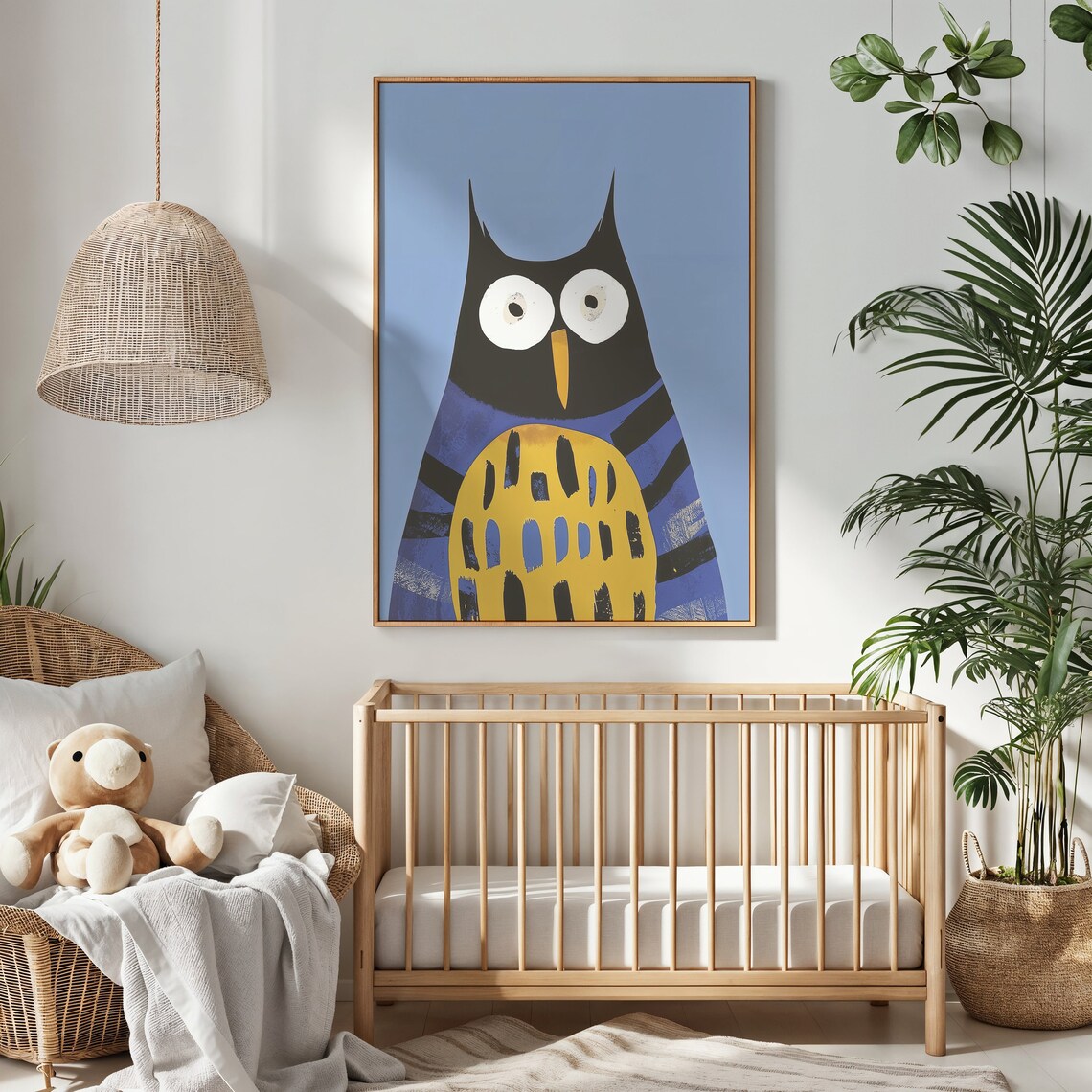 Owl Nursery Wall Art, Whimsical Bird Kids Poster - Image 2