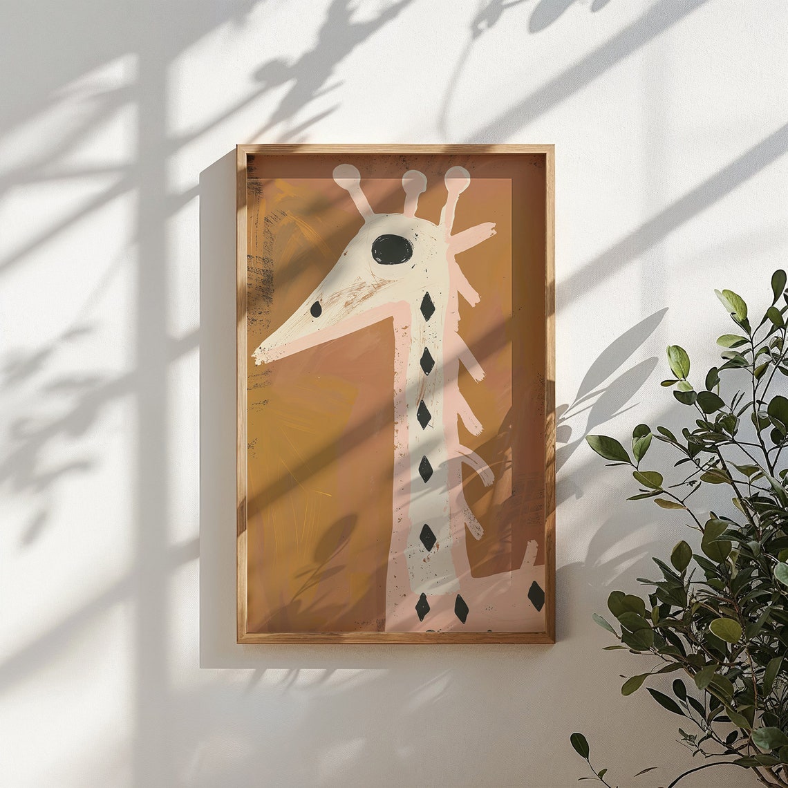 Abstract Giraffe Cream Diamond Spots Caramel Background Nursery Poster - Image 4