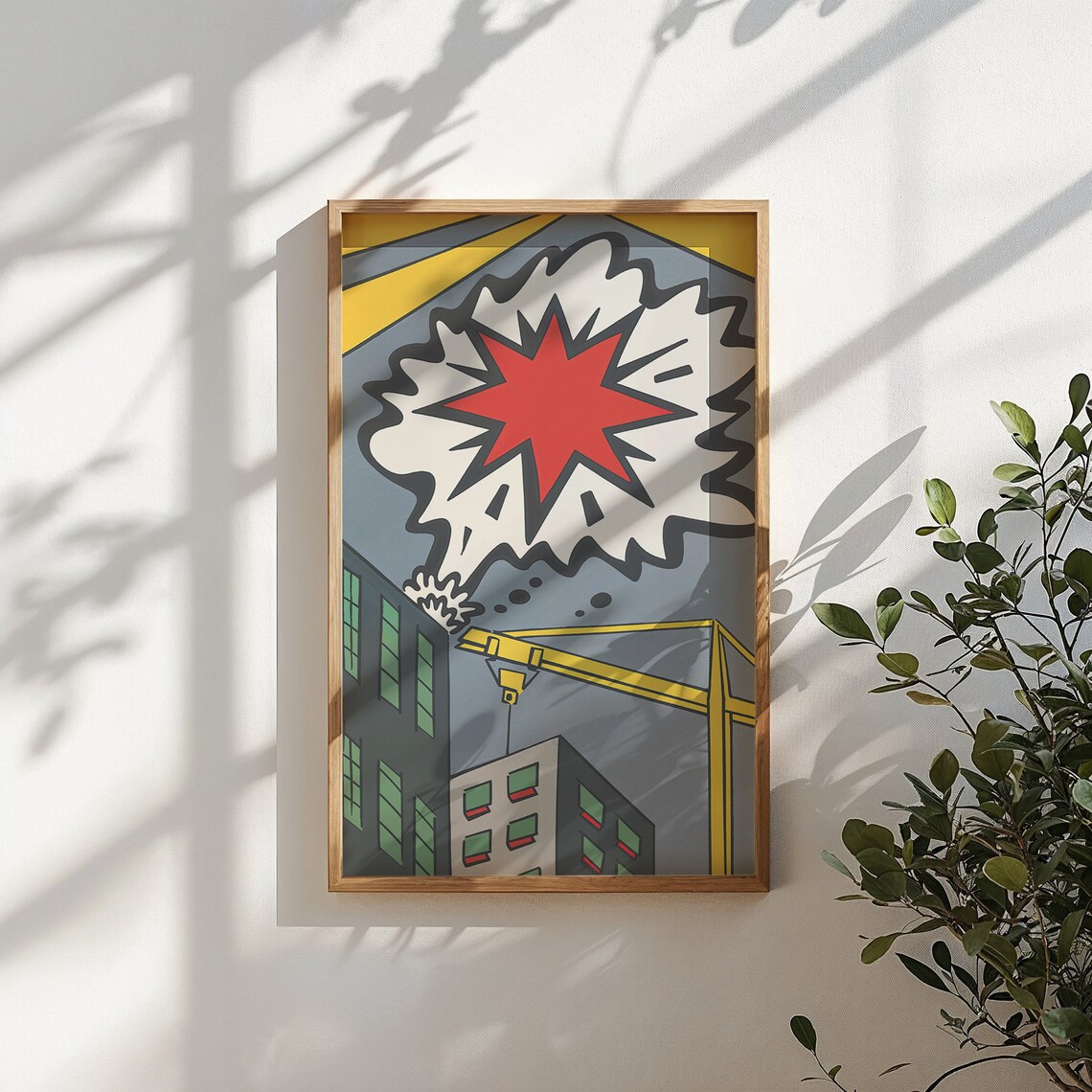 Pop Art City Crane Building Comic Starburst Kids Wall Art Poster - Image 5