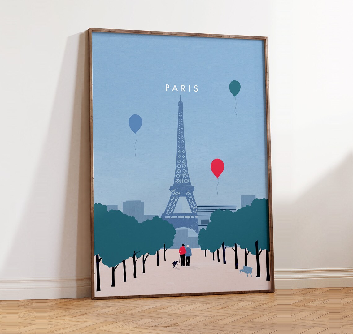 Paris Poster, Minimalist Eiffel Tower Travel Poster