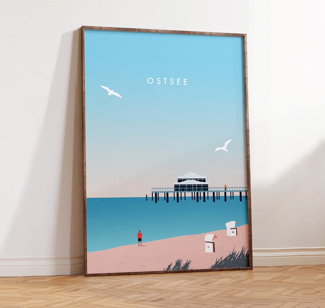 Baltic Sea Minimalist Design Coastal Art Print