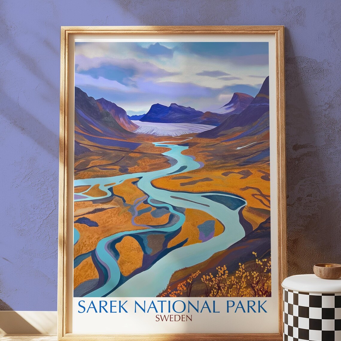 Sarek National Park Sweden Winding Rivers Mountain Art Poster