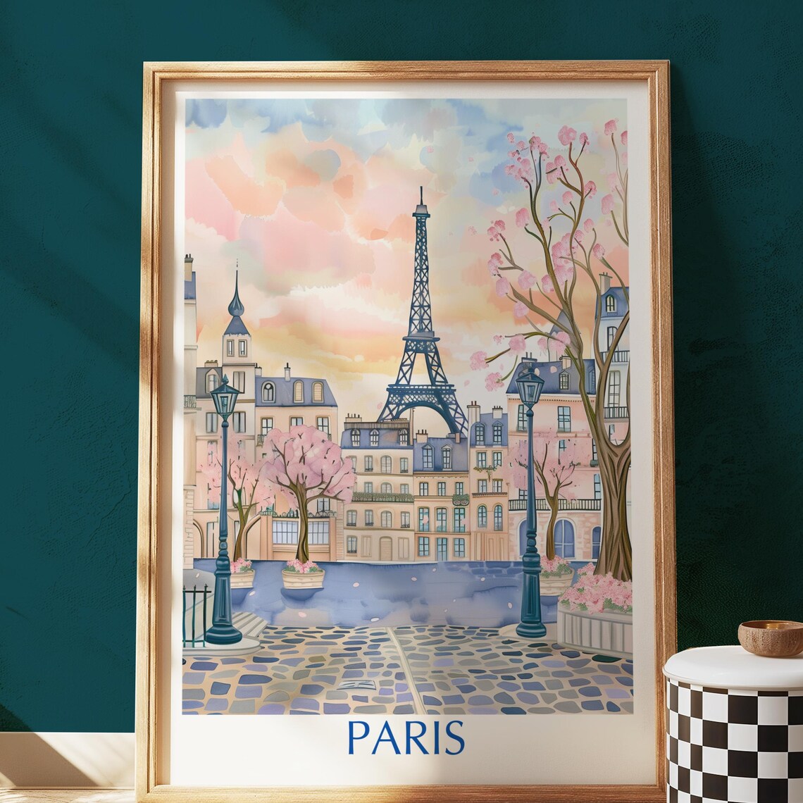 Paris Eiffel Tower Art Print, Romantic French Decor