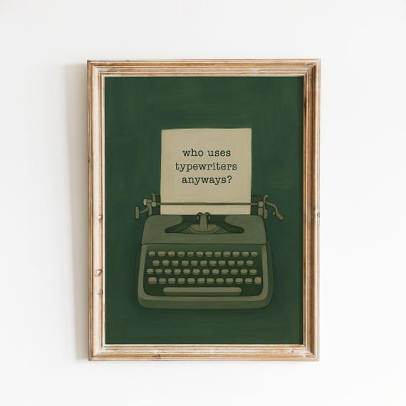 Typewriter Lyric Poster Vintage Writing Machine Wall Art