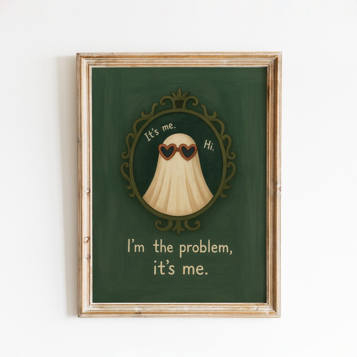 Taylor Swift Anti Hero Lyric Cute Ghost Heart Sunglasses Dark Green Poster