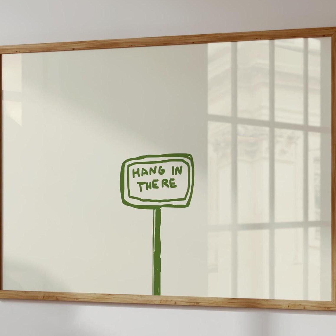Hang In There Print Motivational Wall Art Minimalist Home Decor Digital Download Horizontal