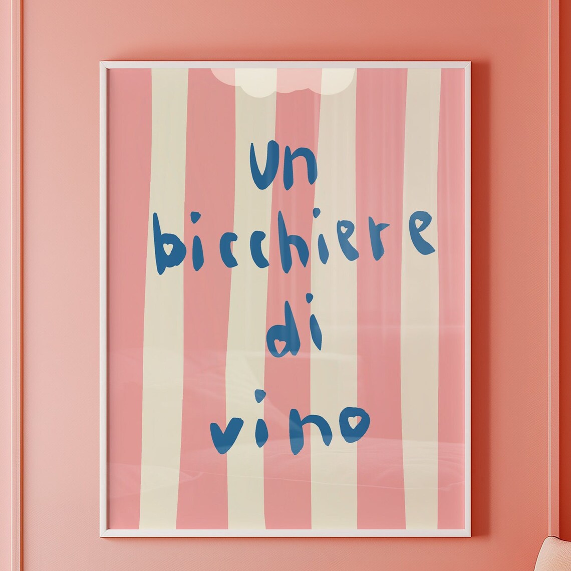 Un Bicchiere Di Vino, Modern Typography Kitchen Decor