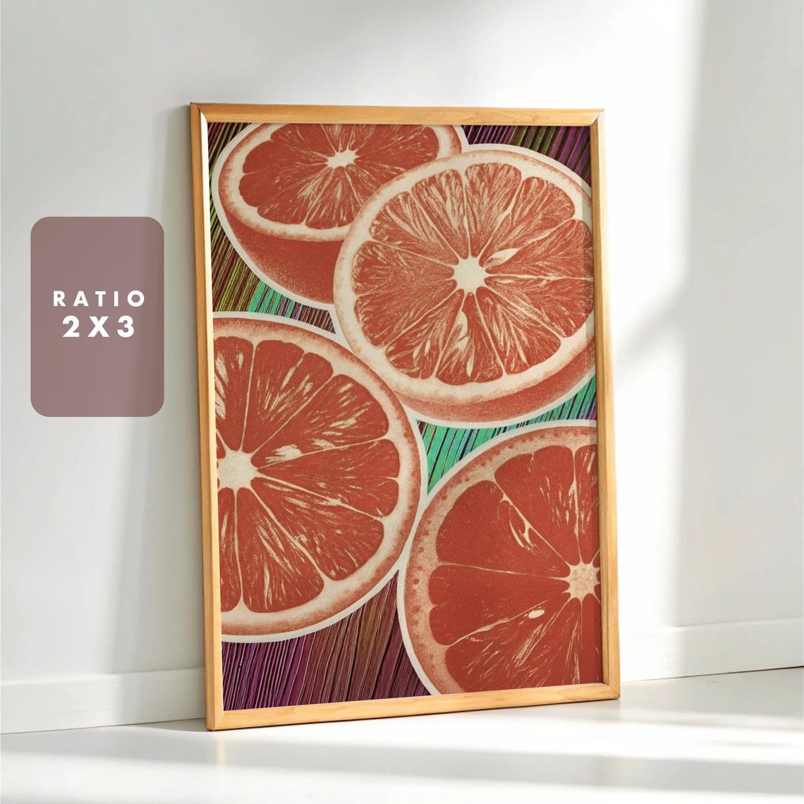 Orange Wall Art, Retro Citrus Kitchen Poster - Image 4