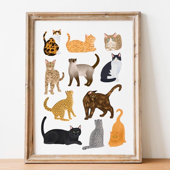 Cat Painting, Artistic Cat Art Poster