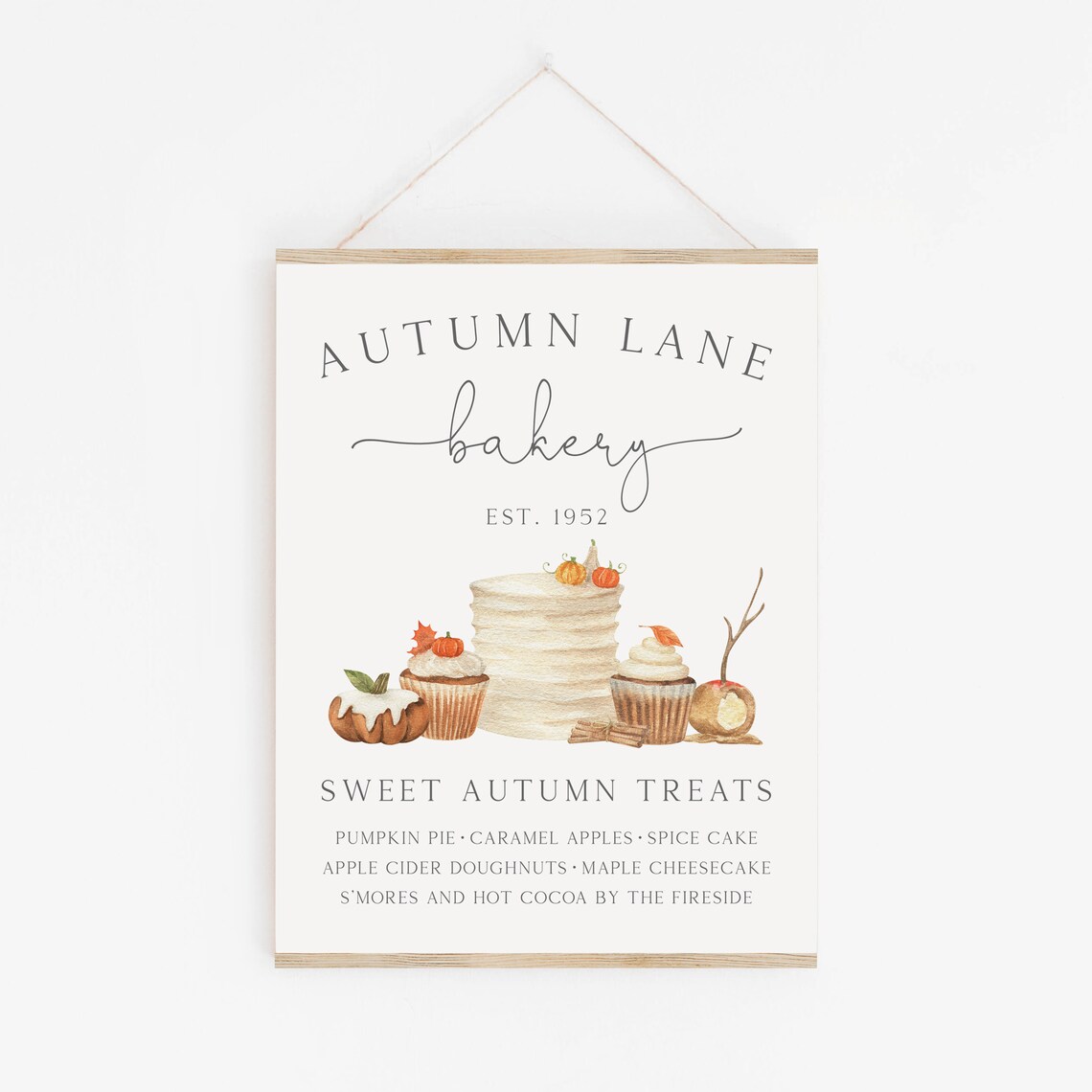 Autumn Bakery Wall Art, Fall Dessert Stand Sign - Image 3