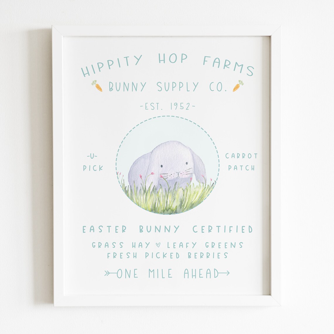 Easter Spring Decor, Bunny Art Print