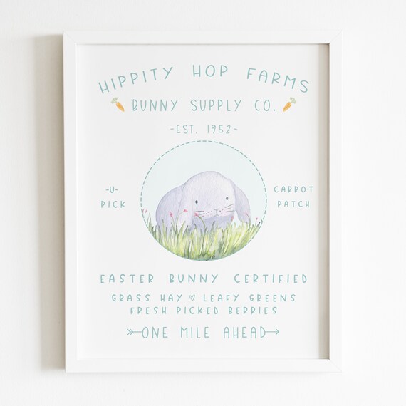 Easter Spring Decor, Bunny Art Print