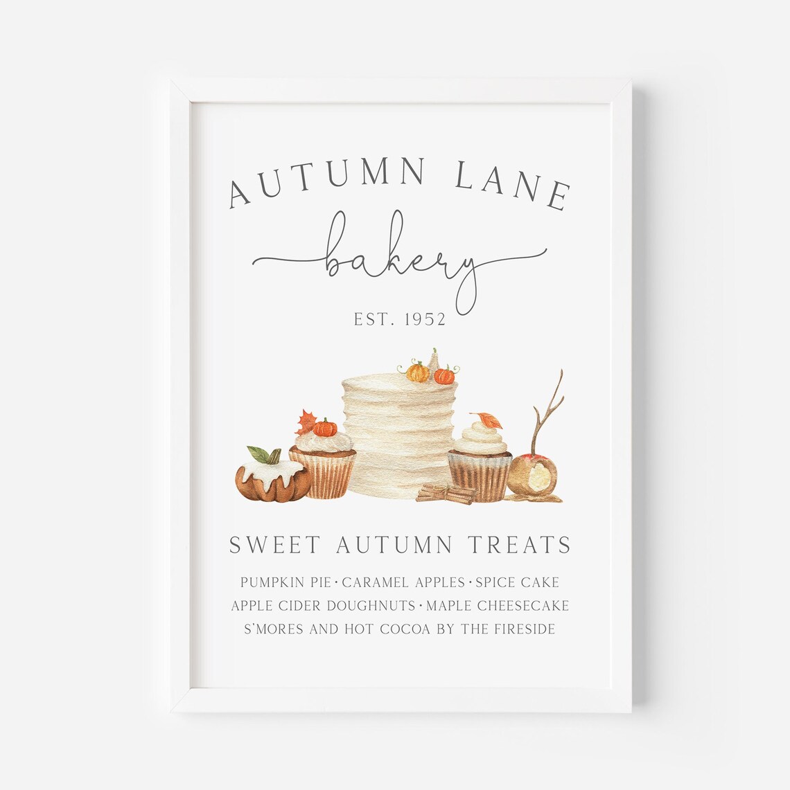 Autumn Bakery Wall Art, Fall Dessert Stand Sign - Image 2