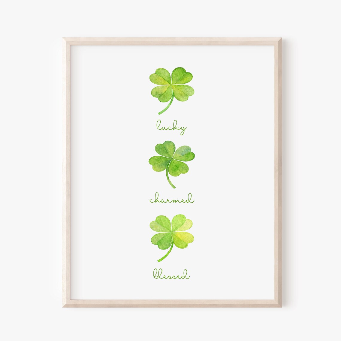 St Patricks Day Four Leaf Clover Art Print - Image 3