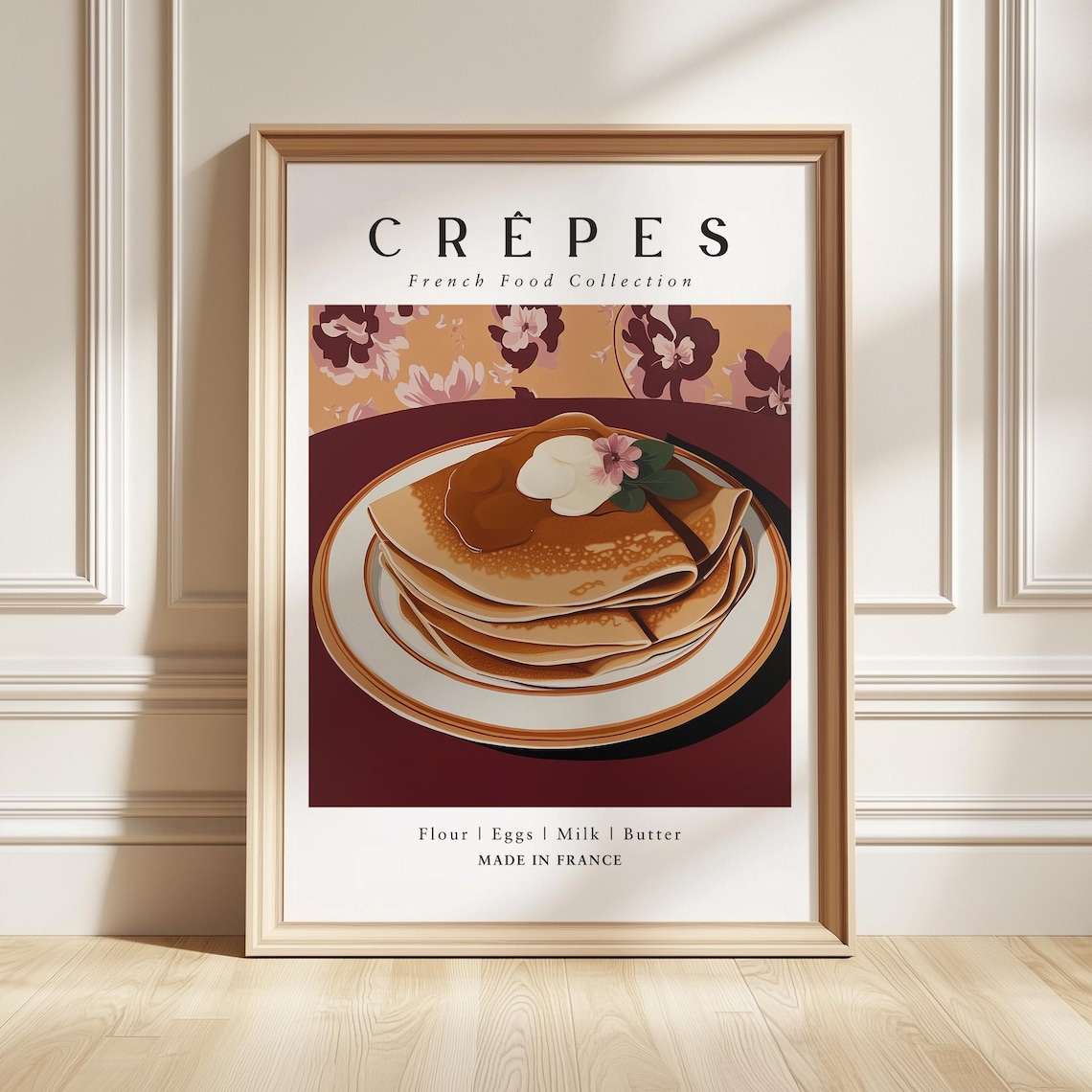 Delicious French Crepes Recipe Food Collection Kitchen Poster